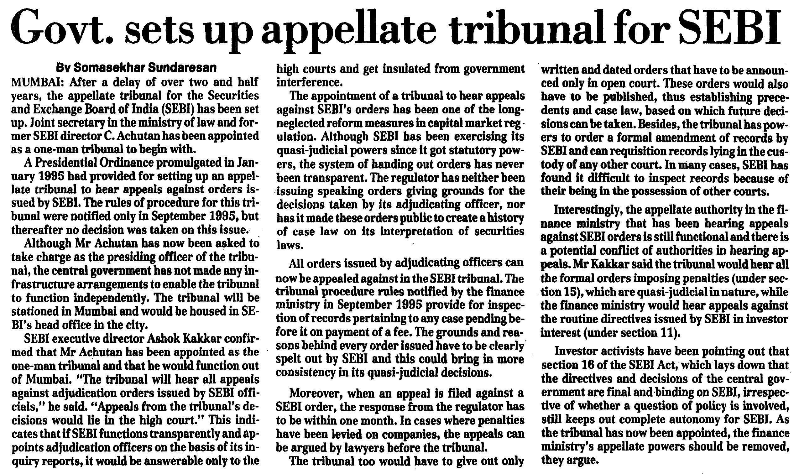 img for Govt. sets up appellate...